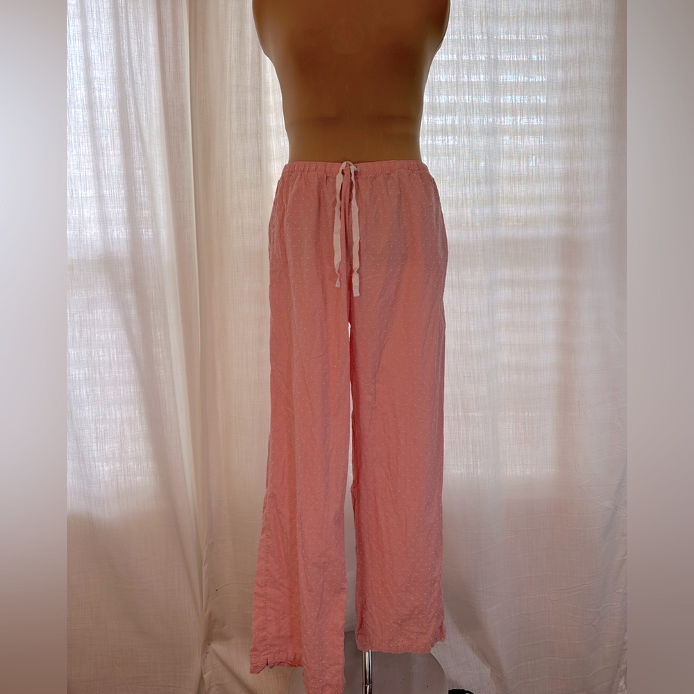 Victoria’s Secret | Pajama Pants | Pink with Tiny White Dot Accents | Size LG